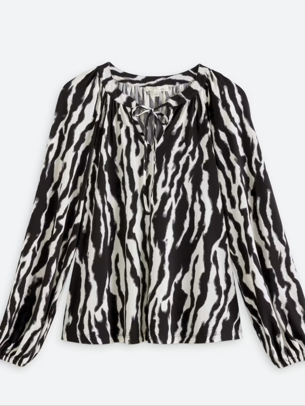 Nine Britton Black & White Zebra-Print Blouse